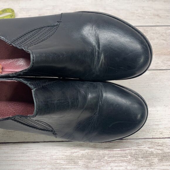 Dansko Womens Adrienne Ankle Bootie Size 40 Black Leather Block Heel Round Toe - Picture 10 of 13